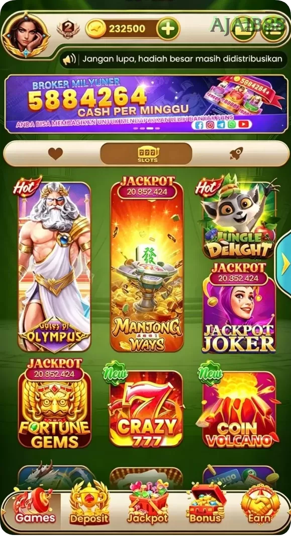 Cuplikan layar PCX777 — menu navigasi
