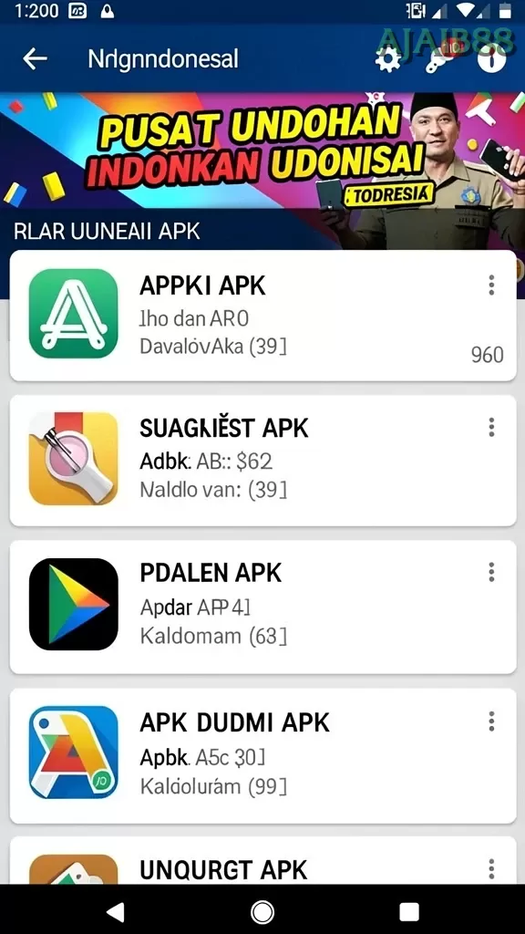 Cuplikan layar PANEN138 — menu navigasi